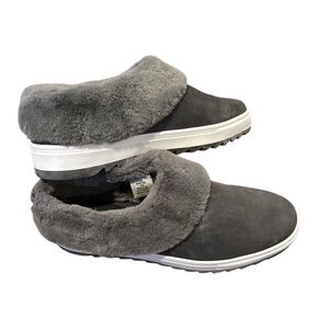 BLONDO SURI SUEDE Gray FAUX Fur-Lined Slip-On Waterproof Shoes 11